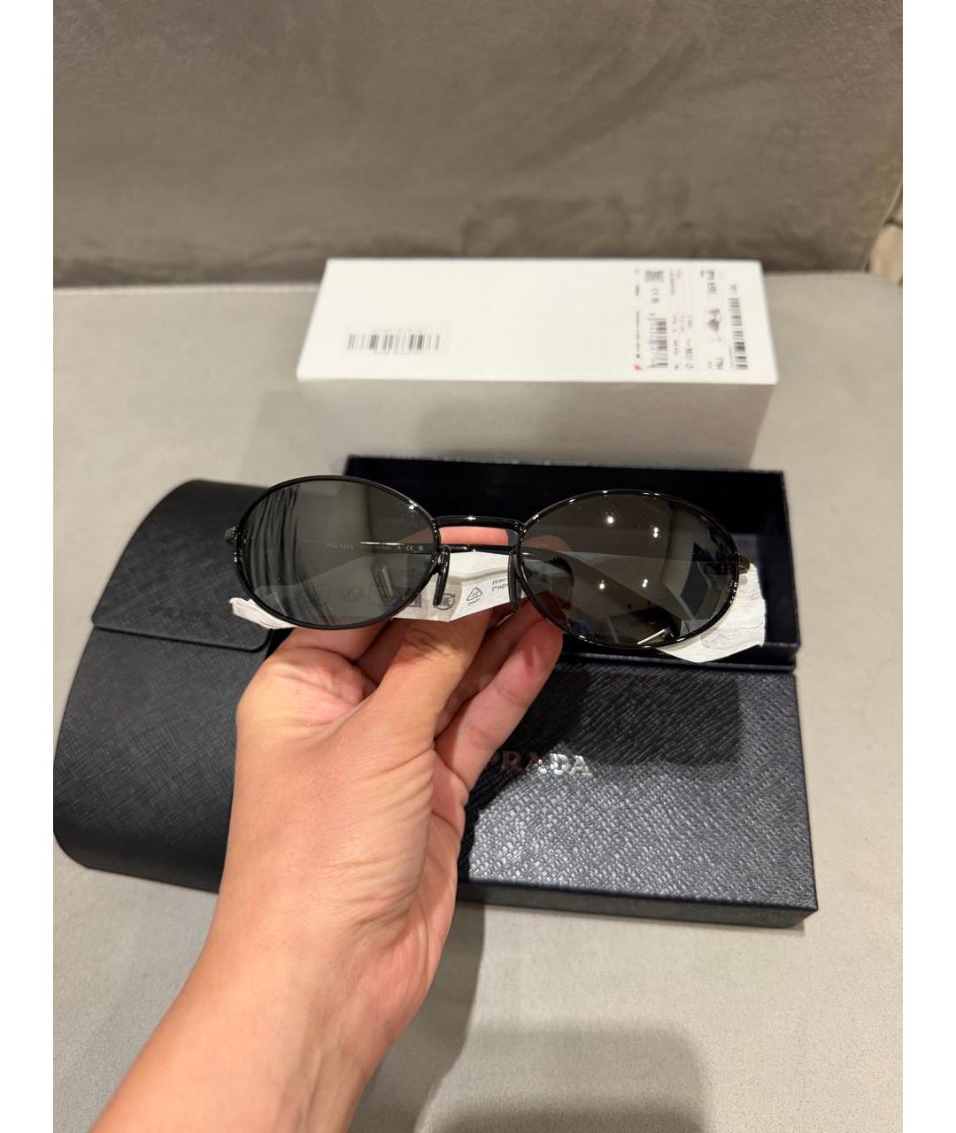 PRADA Черные металлические солнцезащитные очки, фото 4