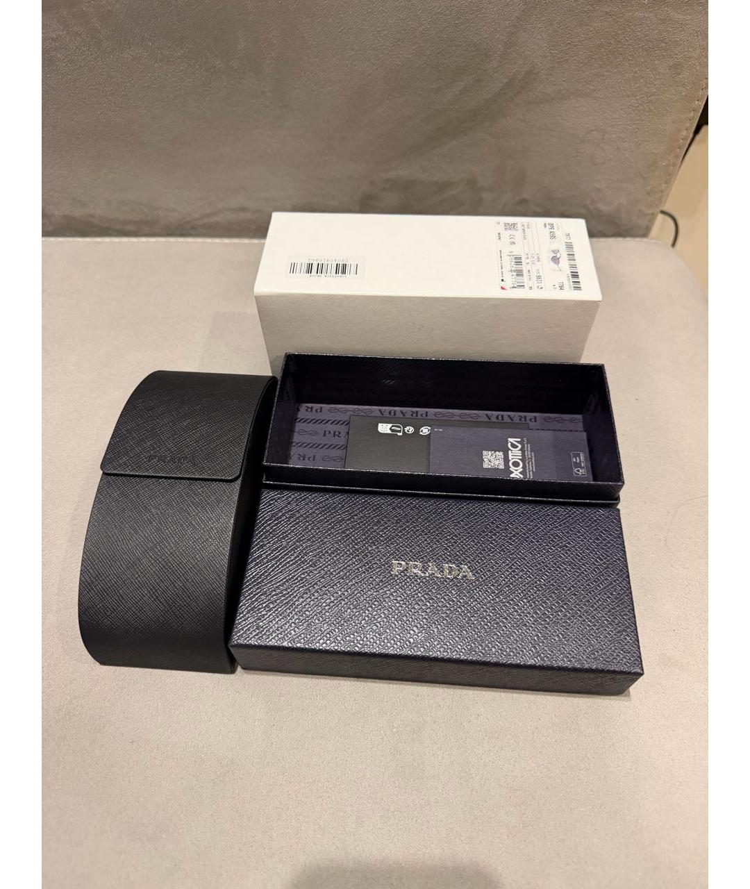 PRADA Черные металлические солнцезащитные очки, фото 2