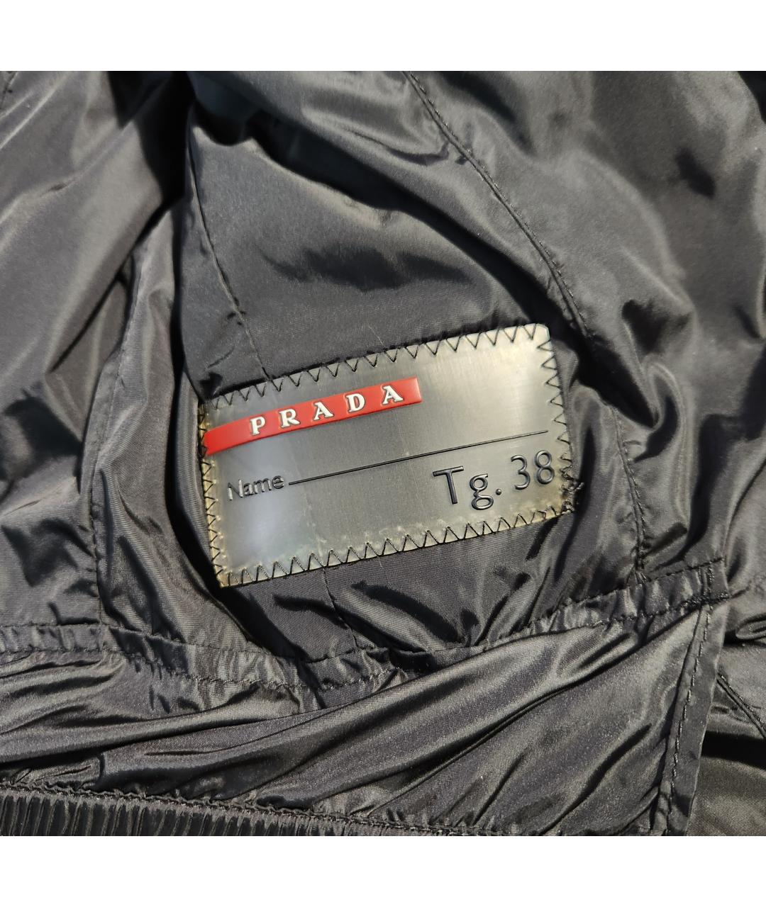 PRADA Черный полиэстеровый пуховик, фото 5