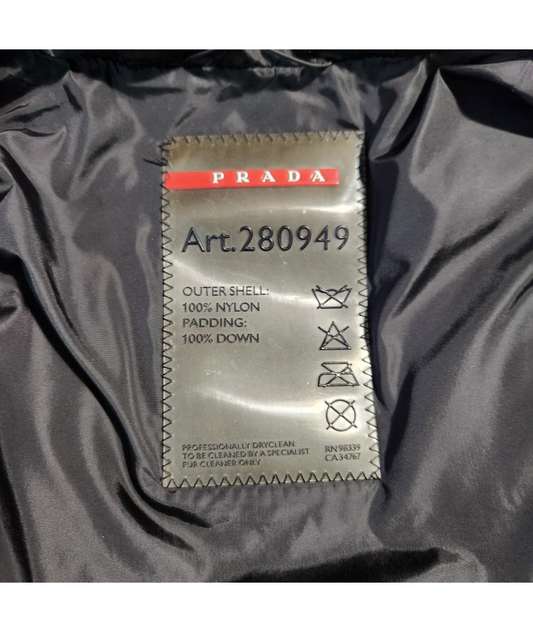 PRADA Черный полиэстеровый пуховик, фото 3
