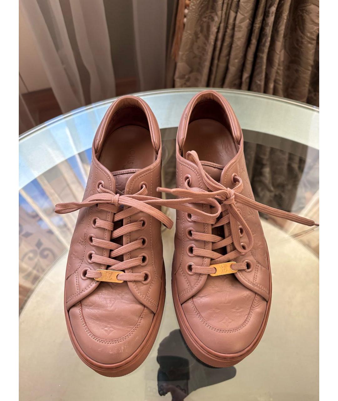 LOUIS VUITTON Розовые кожаные кроссовки, фото 2