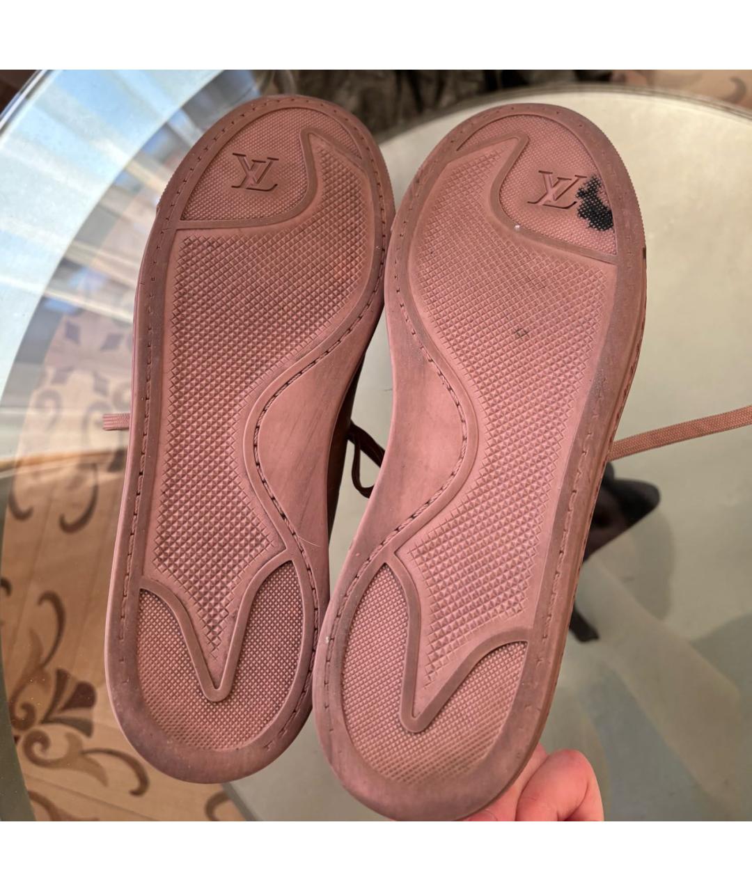 LOUIS VUITTON Розовые кожаные кроссовки, фото 7