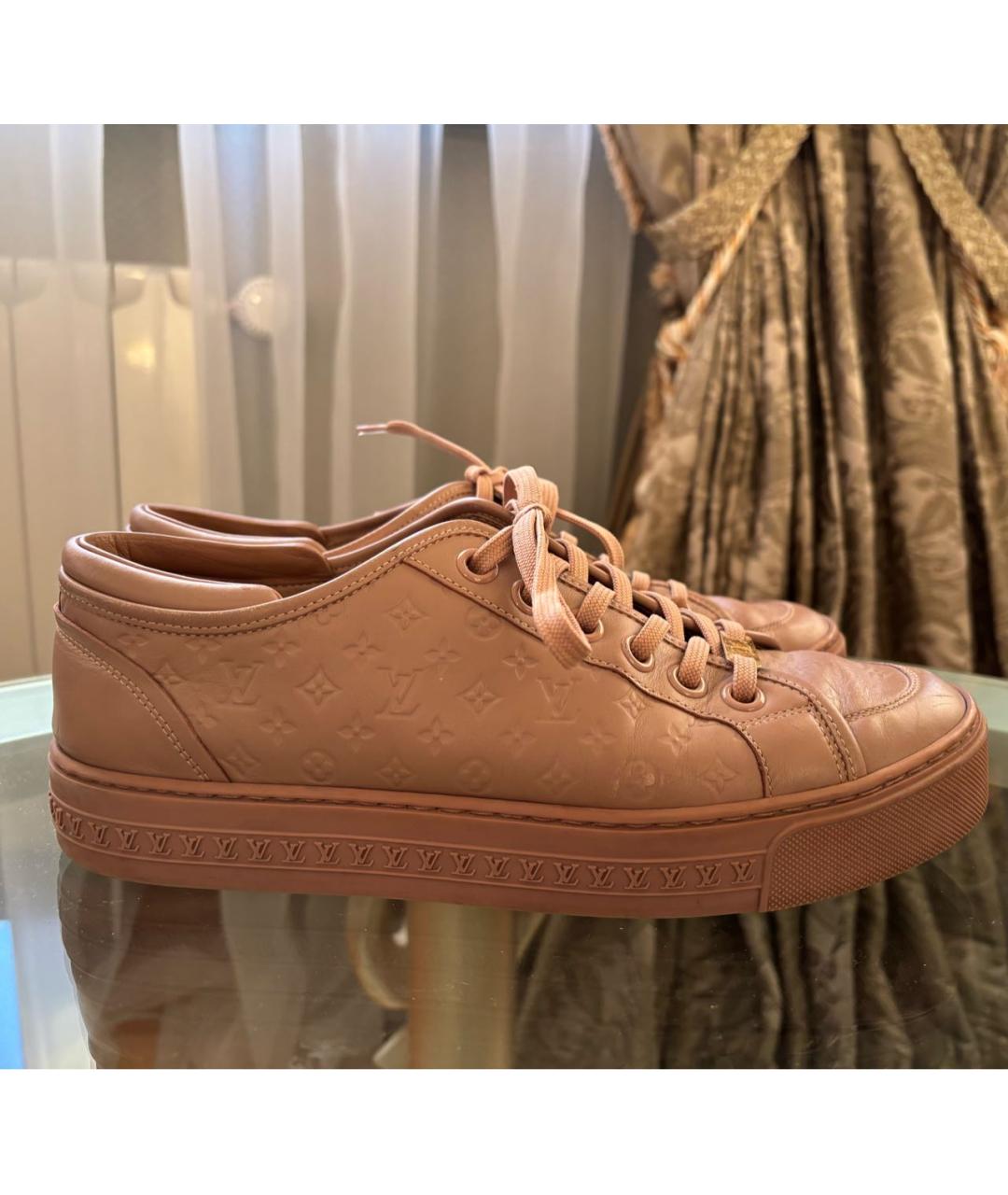 LOUIS VUITTON Розовые кожаные кроссовки, фото 8