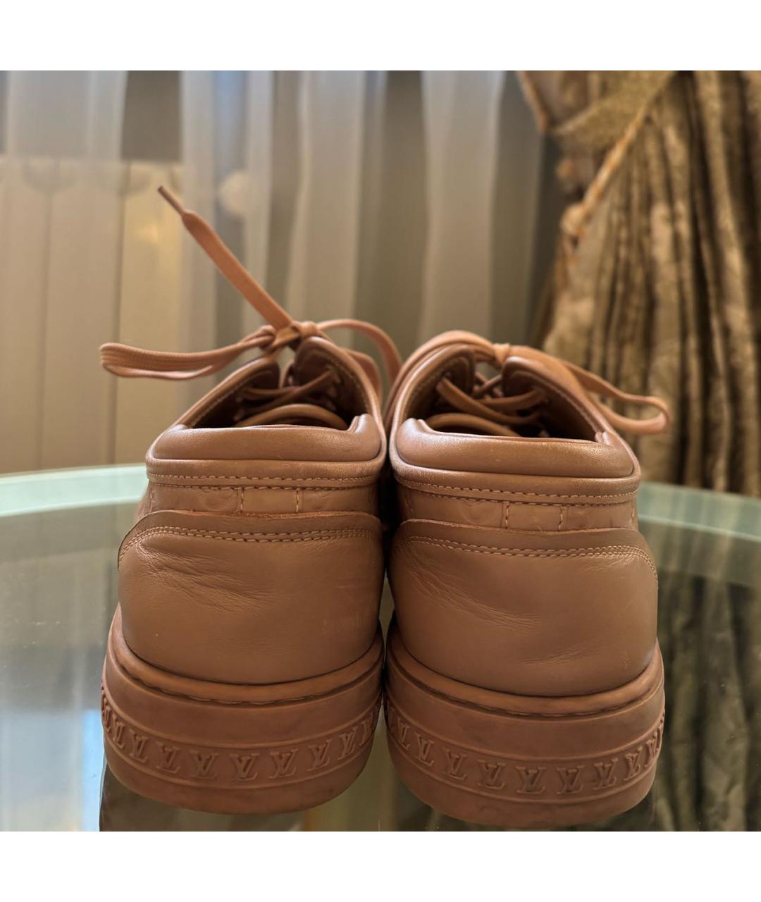 LOUIS VUITTON Розовые кожаные кроссовки, фото 4