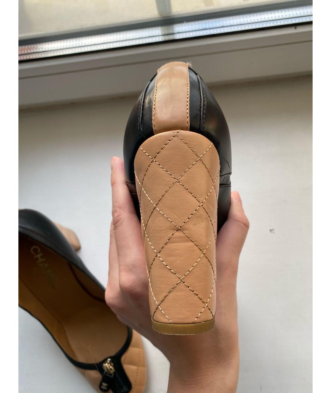 CHANEL Бежевые кожаные туфли, фото 5