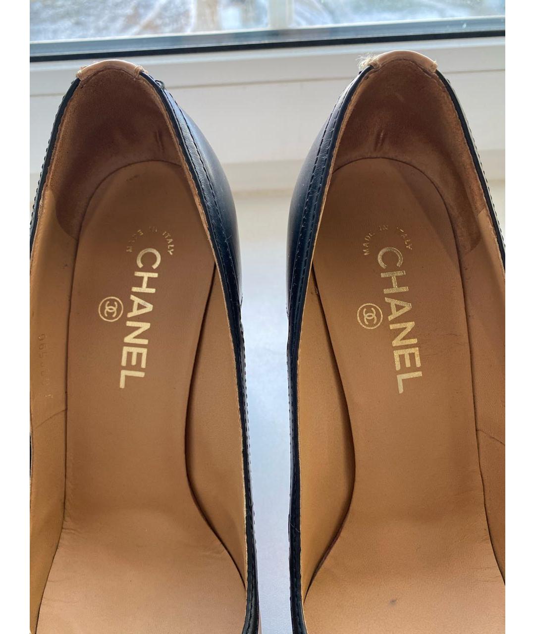 CHANEL Бежевые кожаные туфли, фото 6