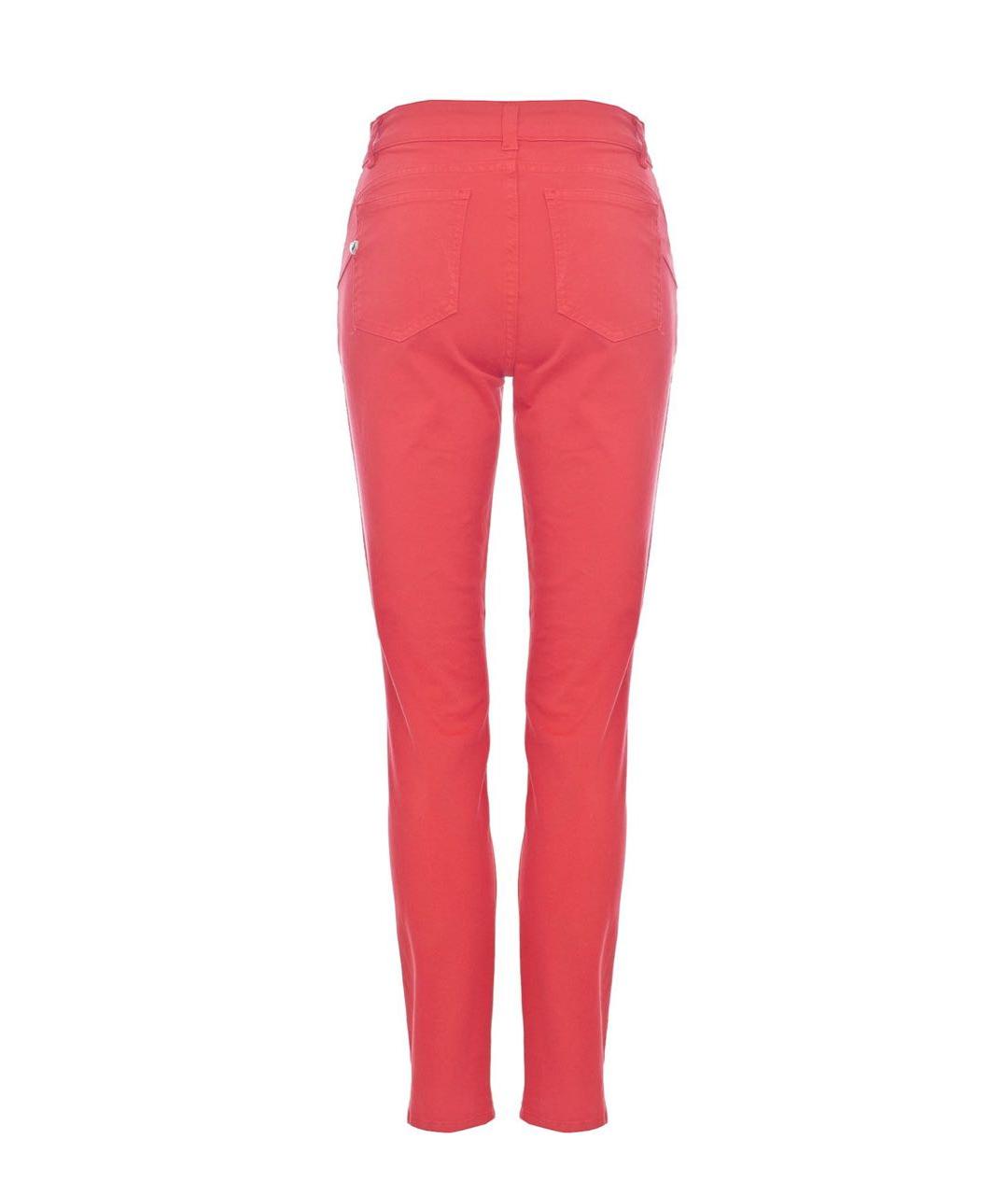 TWIN-SET Красные хлопко-эластановые брюки узкие, фото 2