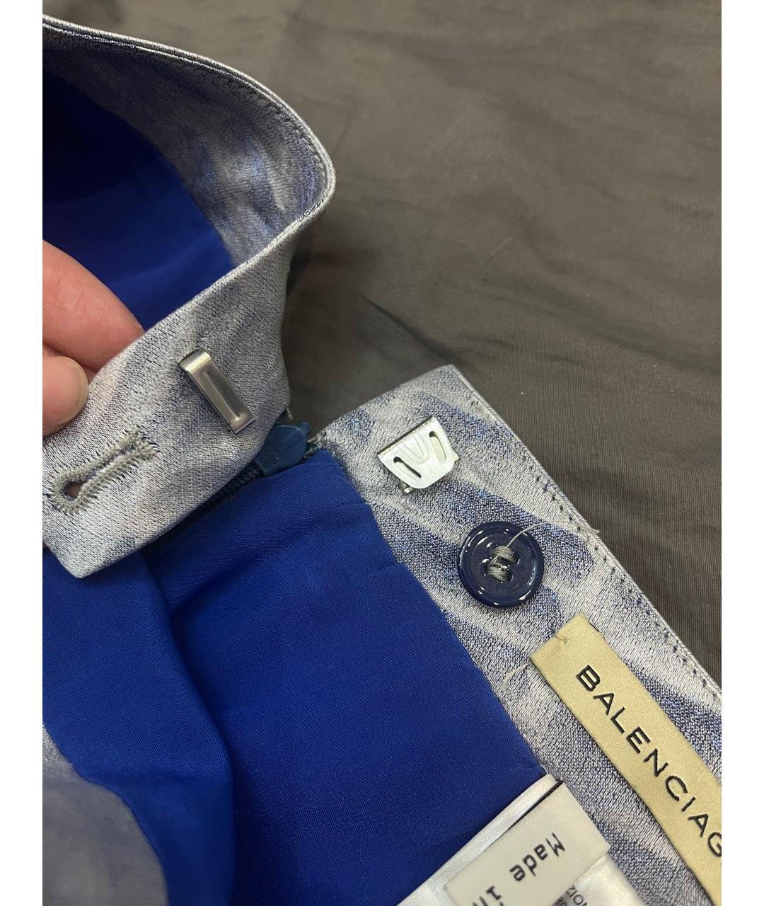 BALENCIAGA Серебряная шелковая юбка мини, фото 5