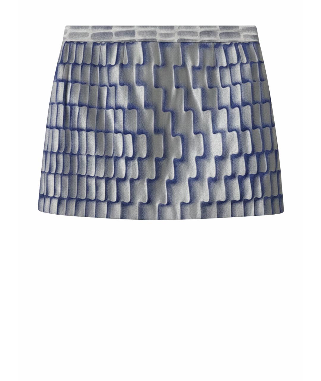 BALENCIAGA Серебряная шелковая юбка мини, фото 1