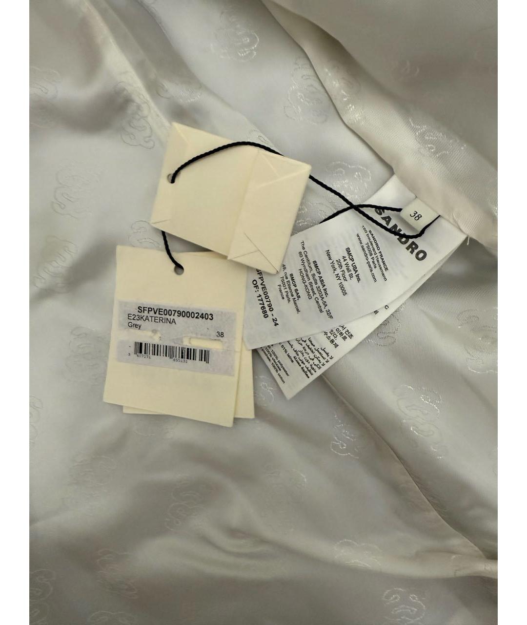 SANDRO Серый шерстяной жакет/пиджак, фото 4