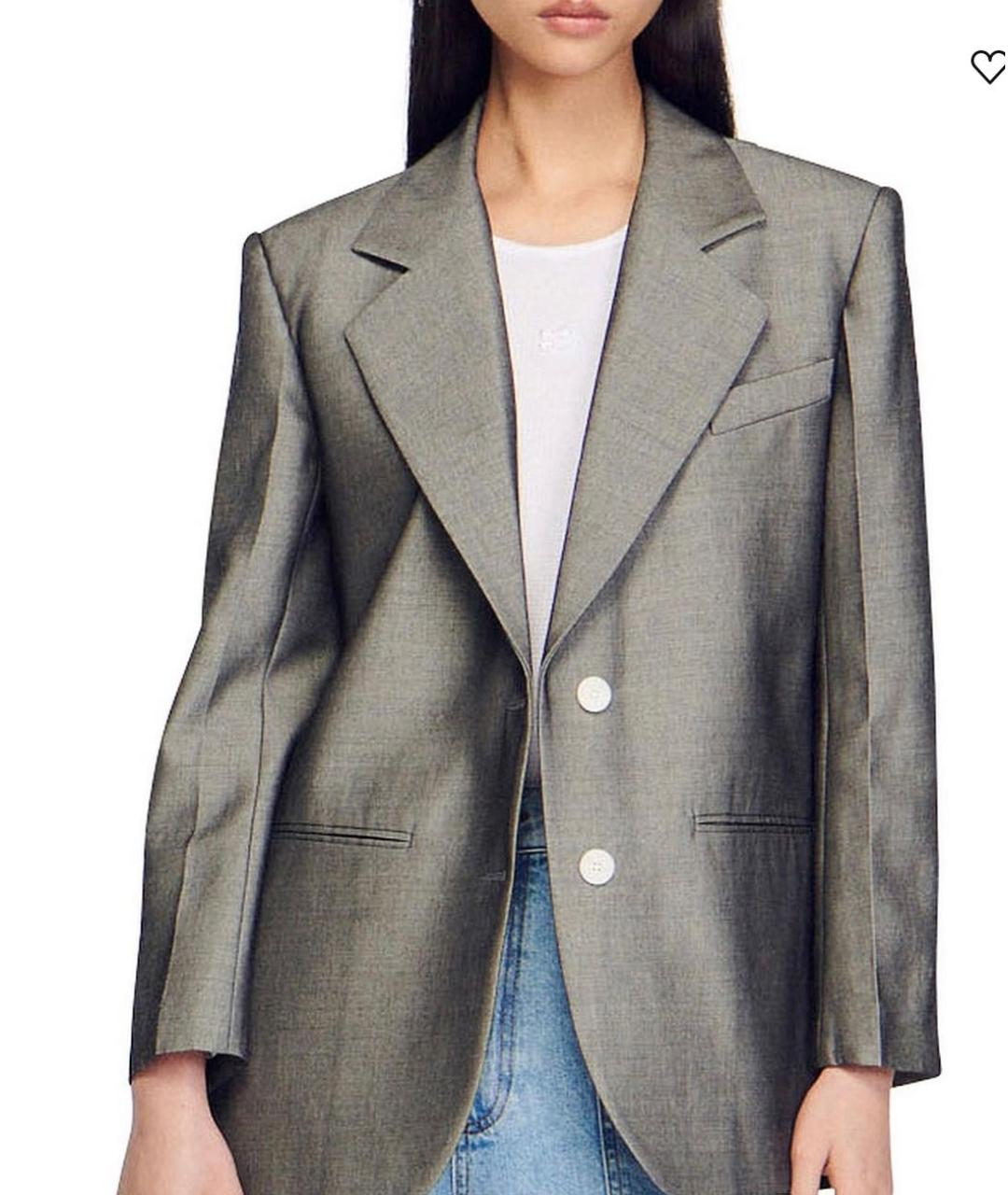 SANDRO Серый шерстяной жакет/пиджак, фото 8