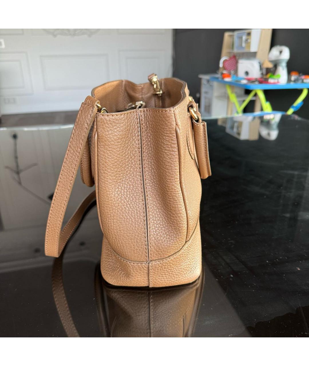 MAX MARA Бежевая кожаная сумка через плечо, фото 2