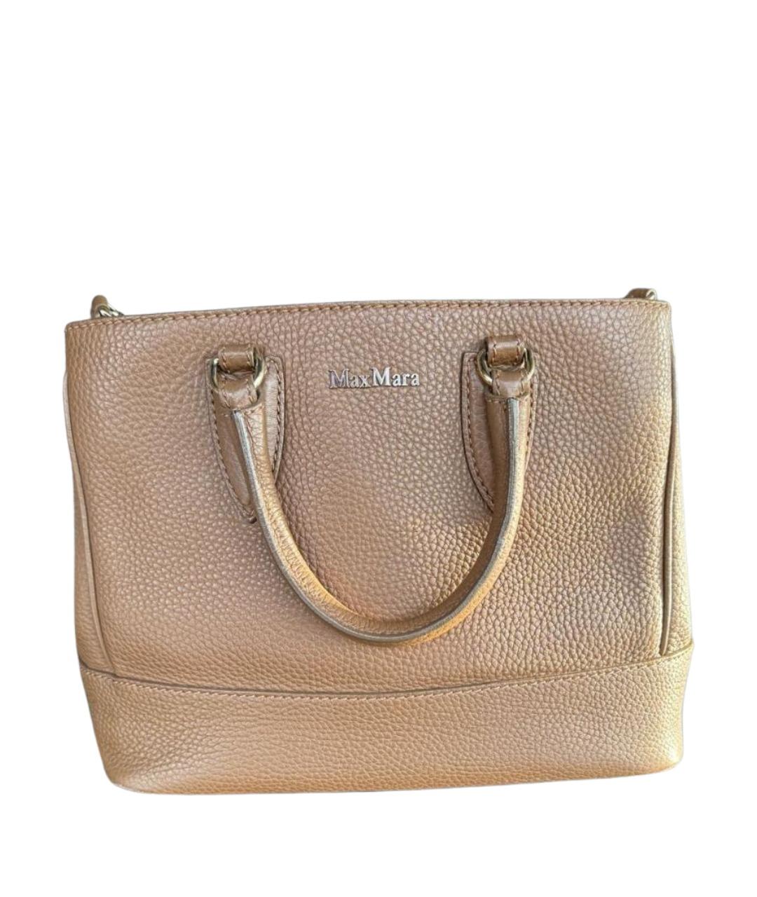 MAX MARA Бежевая кожаная сумка через плечо, фото 1