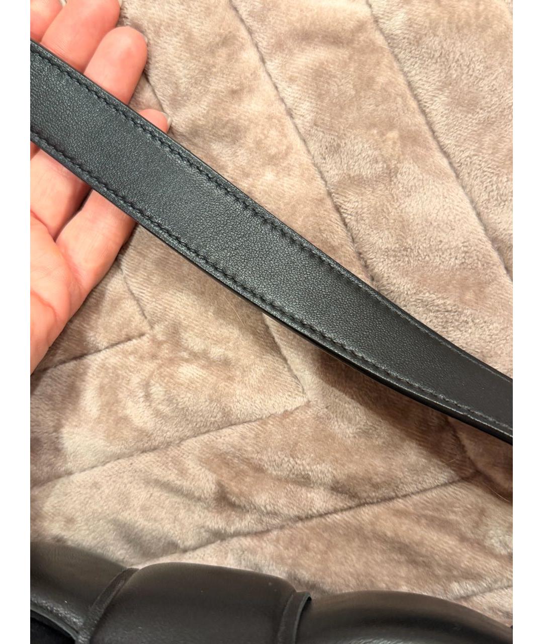 BOTTEGA VENETA Черная кожаная сумка через плечо, фото 6