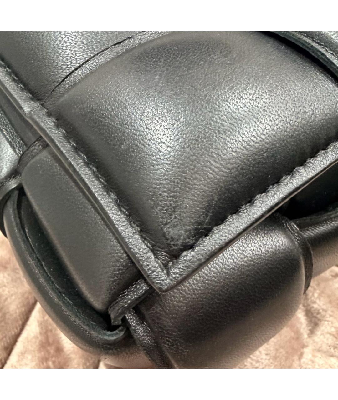 BOTTEGA VENETA Черная кожаная сумка через плечо, фото 8