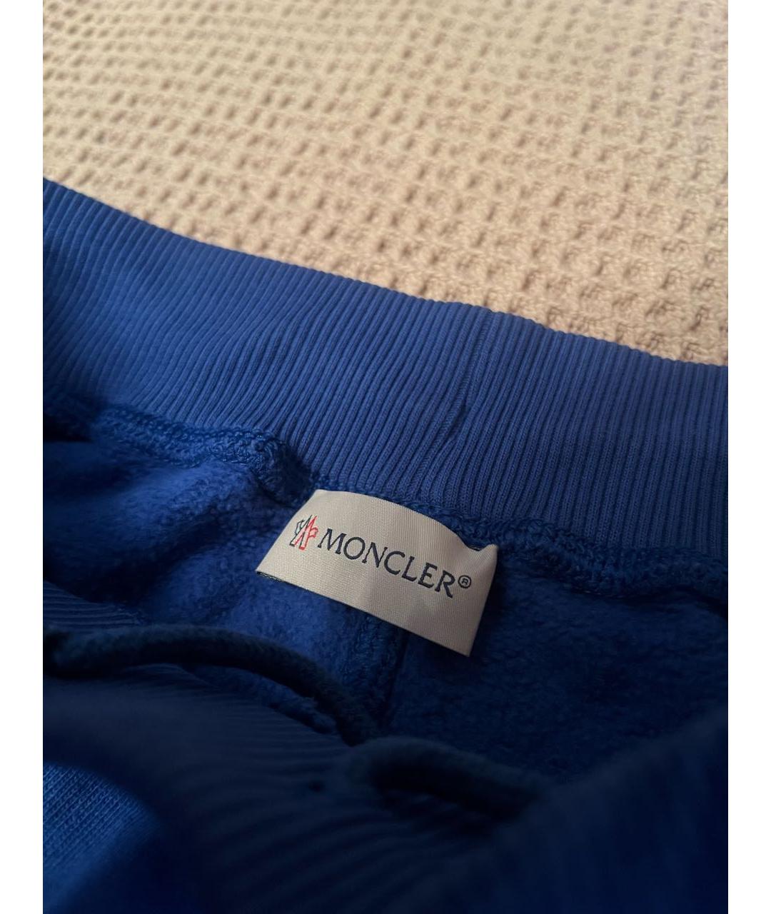 MONCLER Синие хлопковые брюки и шорты, фото 4