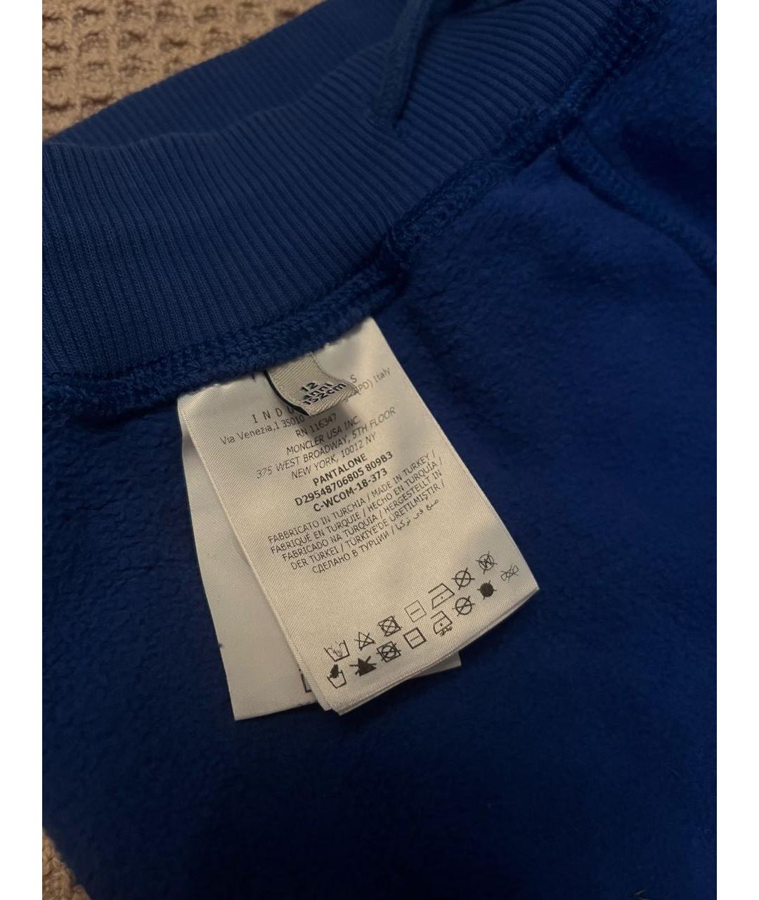 MONCLER Синие хлопковые брюки и шорты, фото 5