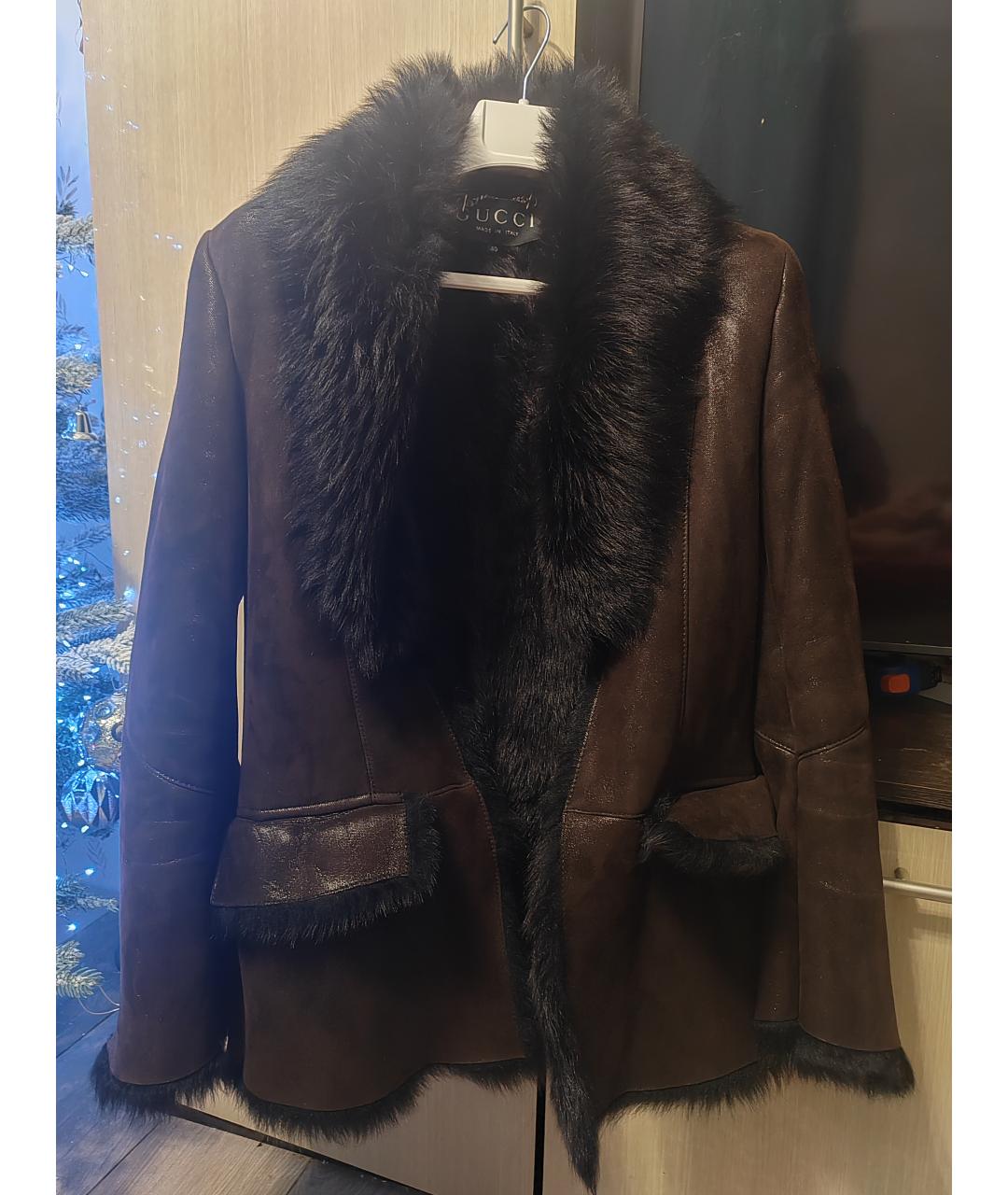 GUCCI Коричневая замшевая дубленка, фото 5