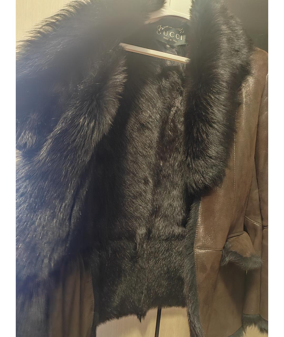 GUCCI Коричневая замшевая дубленка, фото 4