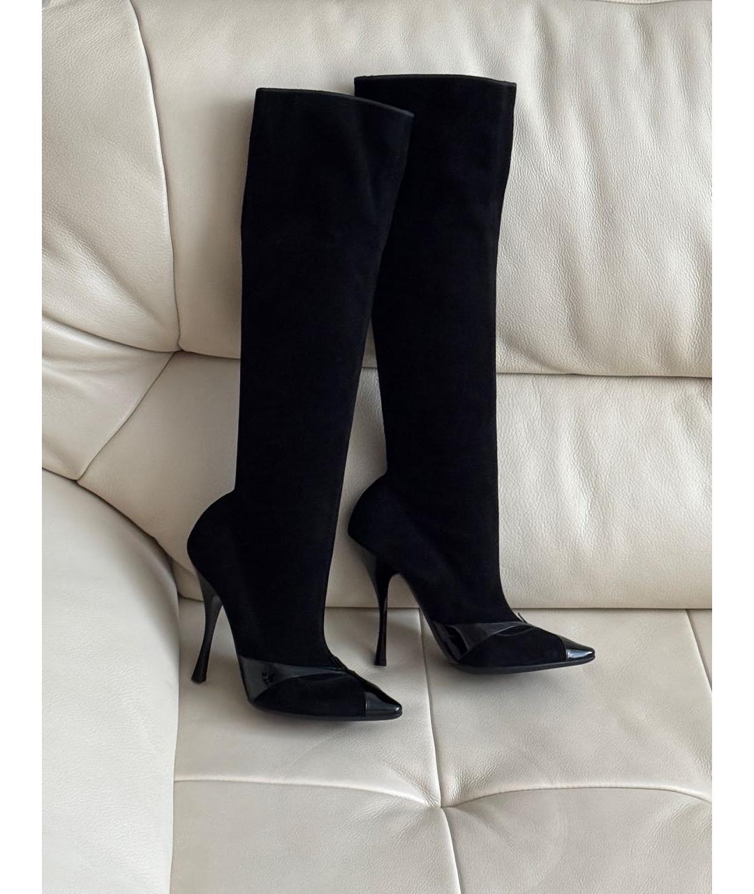 BOTTEGA VENETA Черные замшевые сапоги, фото 2