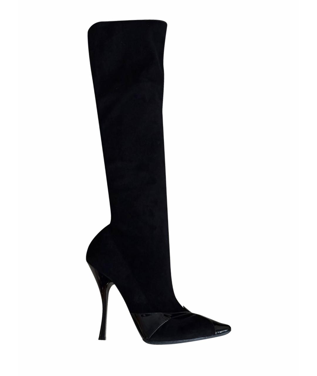 BOTTEGA VENETA Черные замшевые сапоги, фото 1