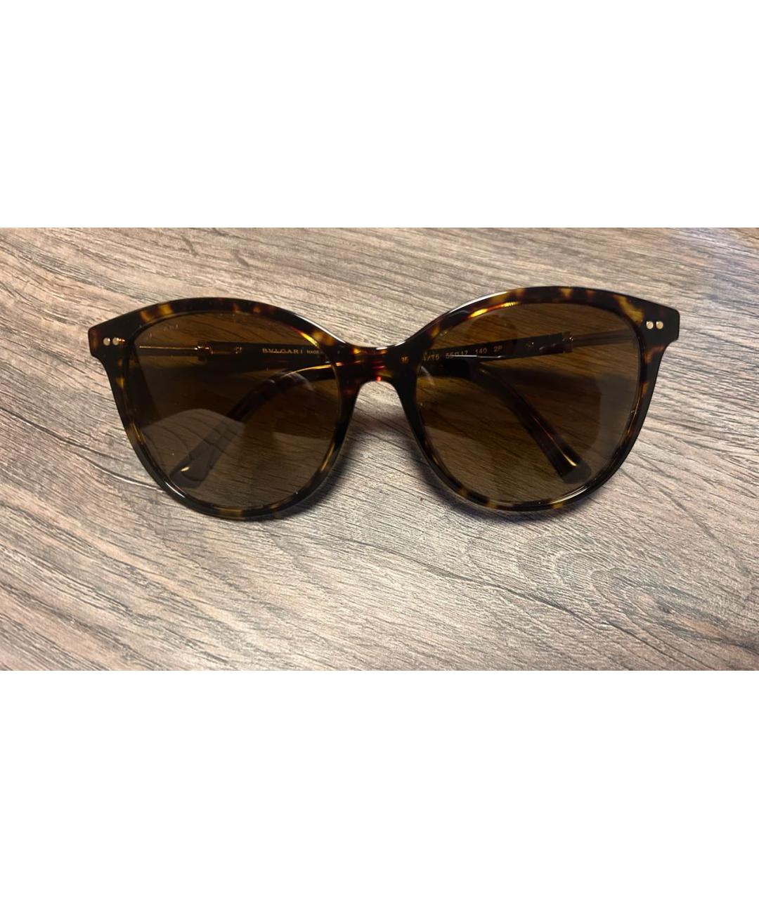 BVLGARI Коричневые пластиковые солнцезащитные очки, фото 8