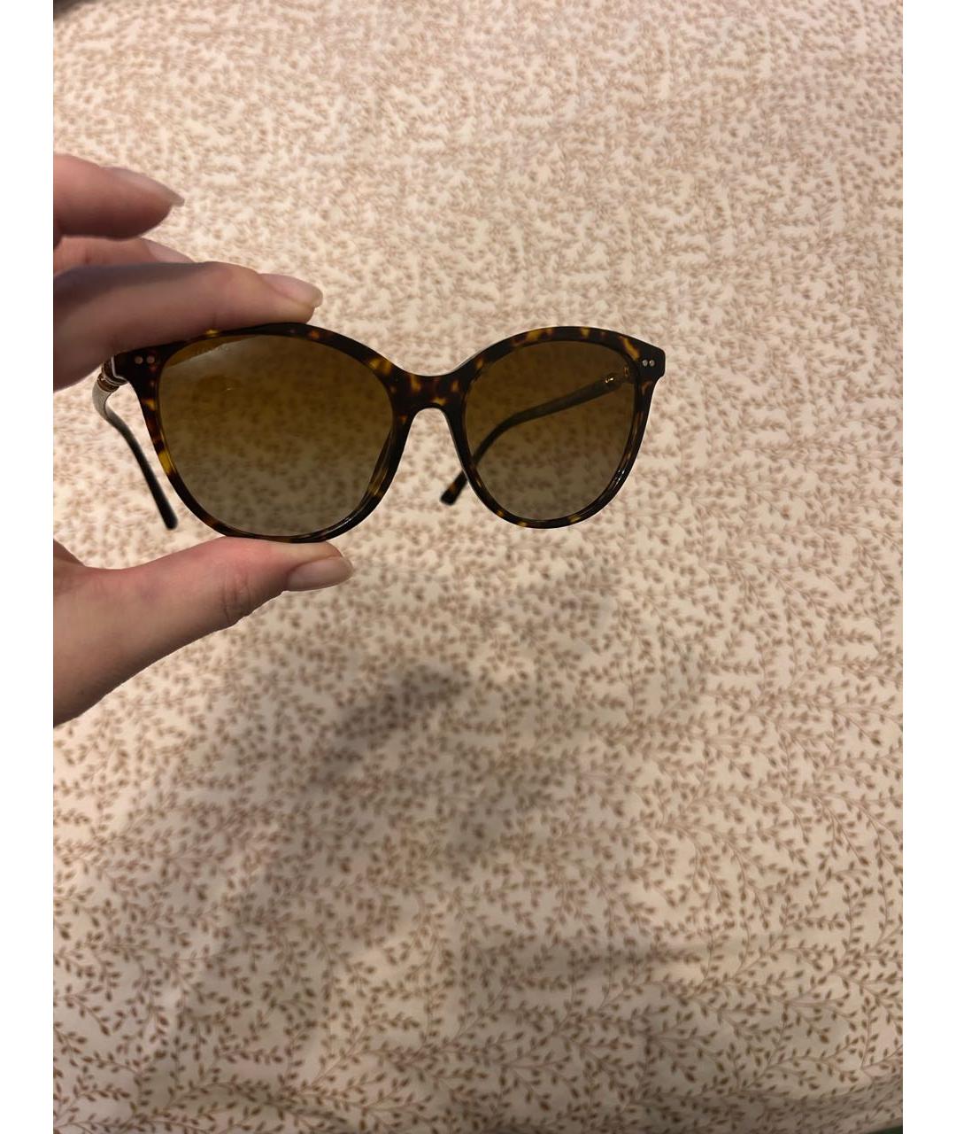 BVLGARI Коричневые пластиковые солнцезащитные очки, фото 2