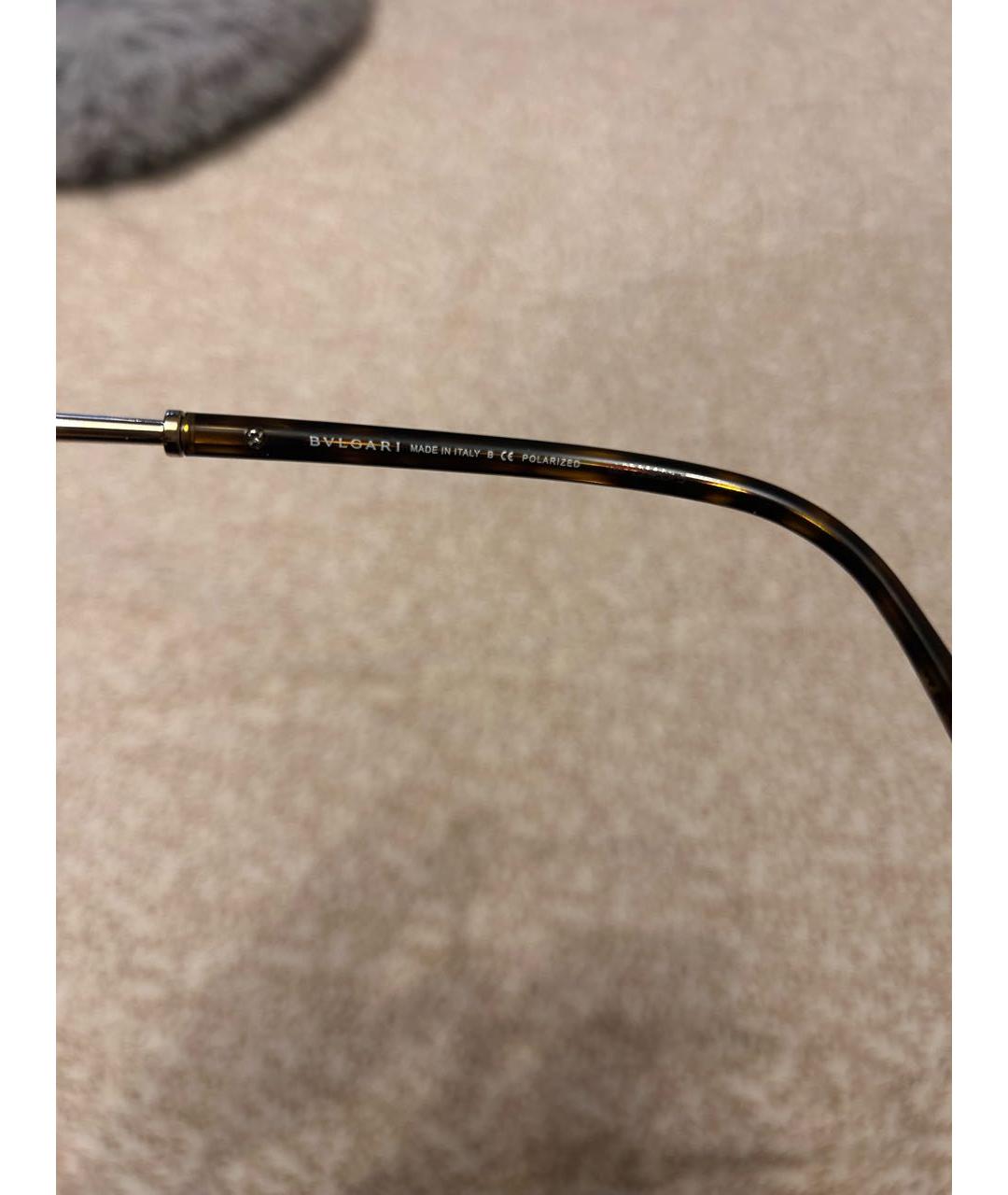BVLGARI Коричневые пластиковые солнцезащитные очки, фото 4