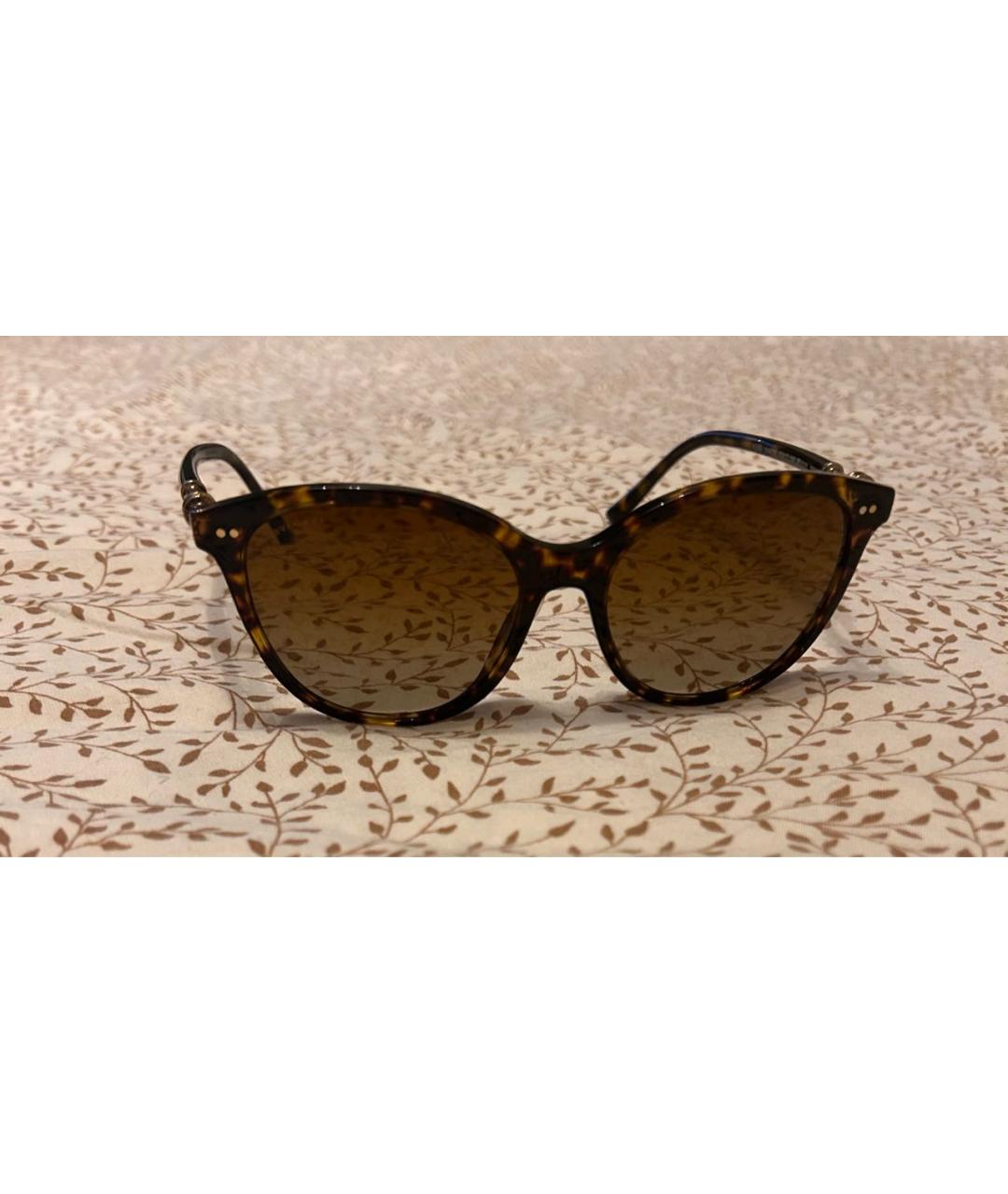 BVLGARI Коричневые пластиковые солнцезащитные очки, фото 7