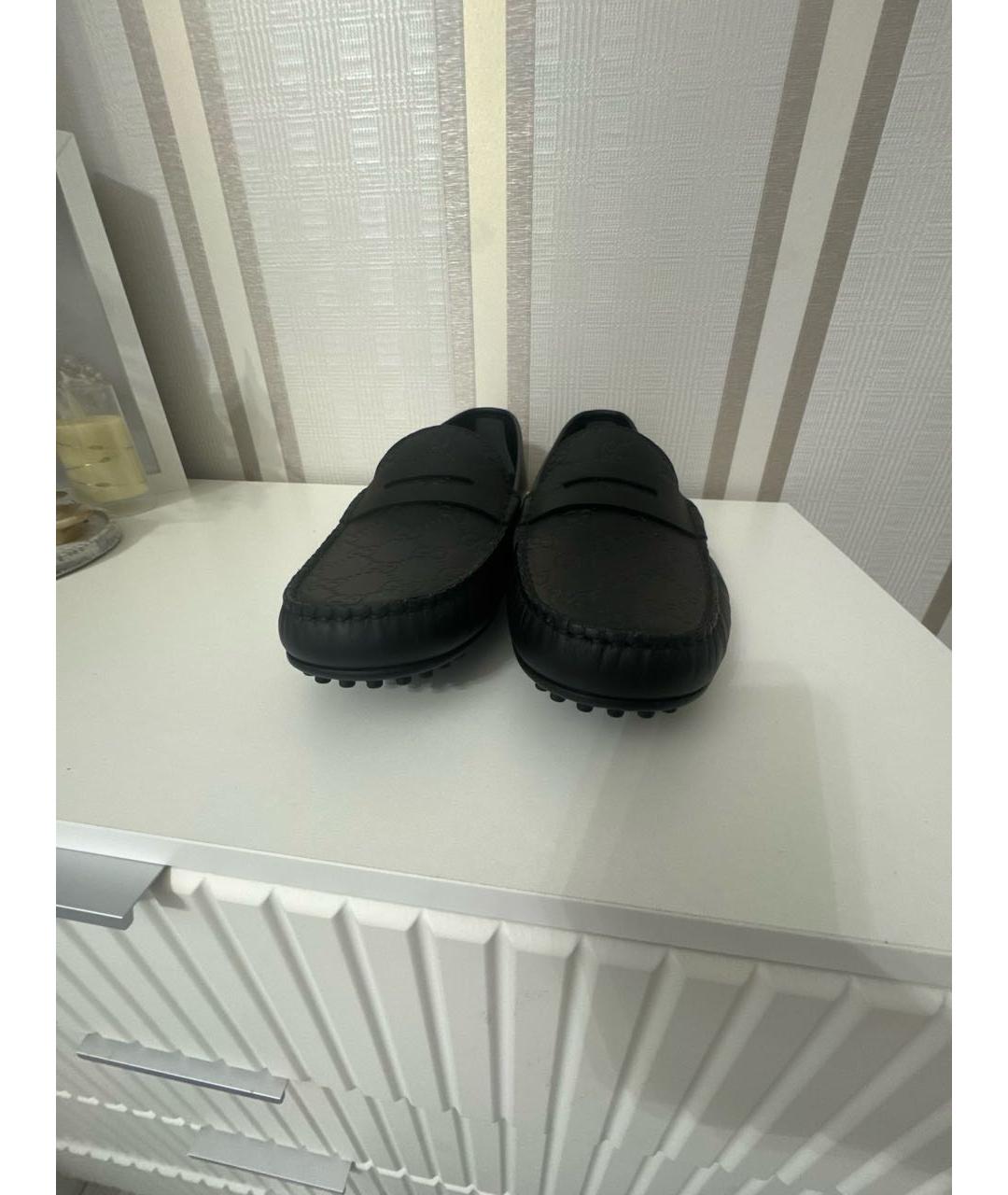 GUCCI Черные кожаные мокасины, фото 2