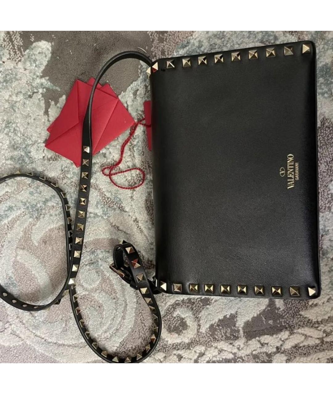 VALENTINO Черная кожаная сумка через плечо, фото 2
