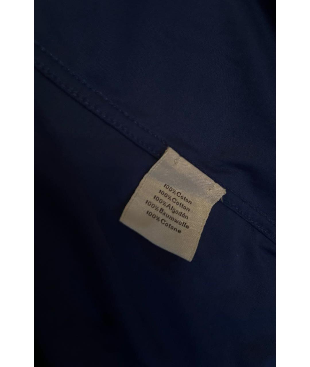 HERMES Темно-синяя хлопковая футболка, фото 5