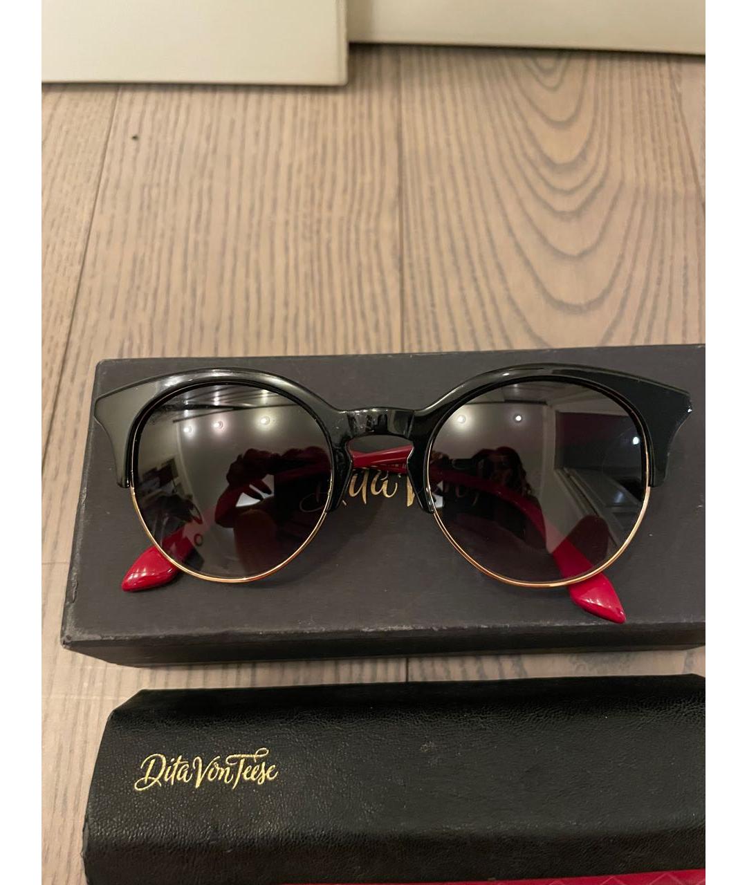 DITA Черные пластиковые солнцезащитные очки, фото 8