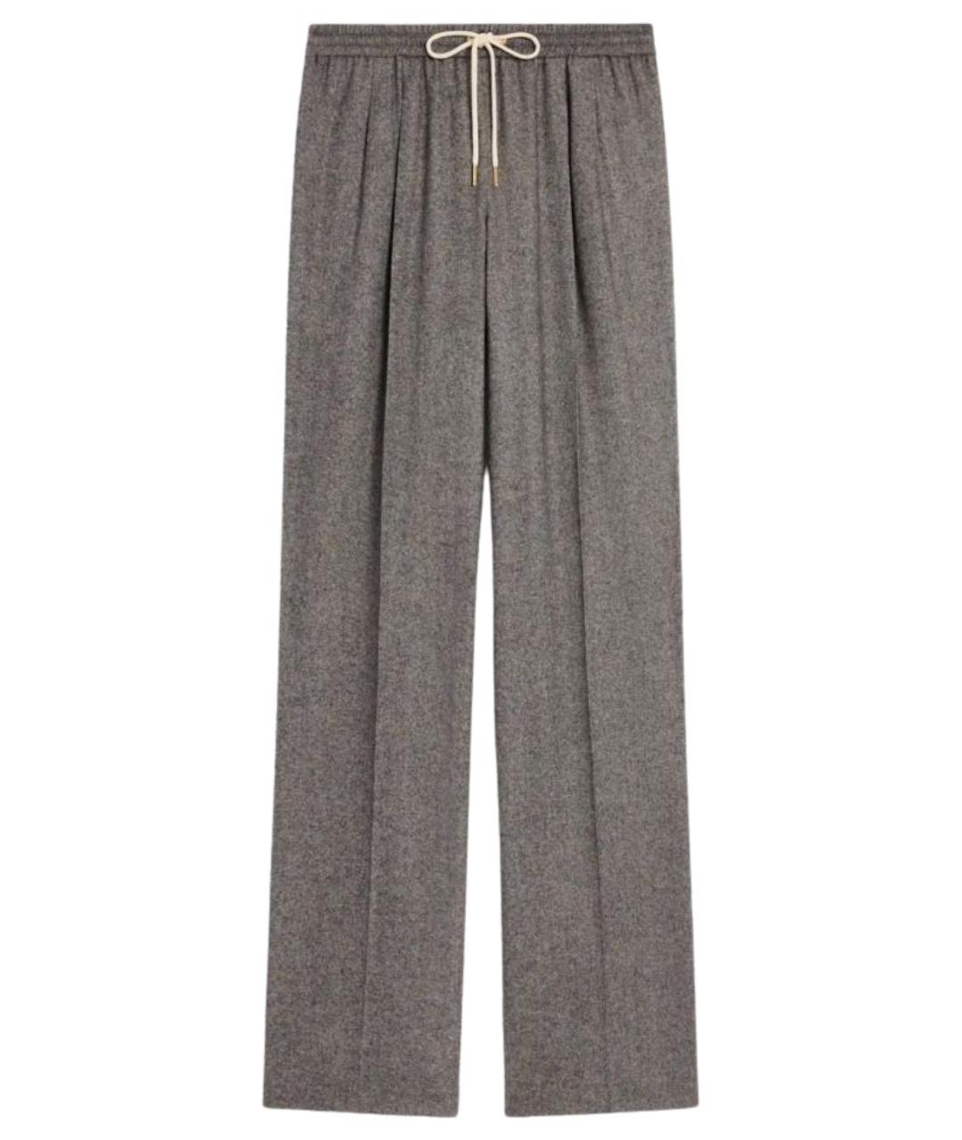 CELINE Серые кашемировые прямые брюки, фото 1