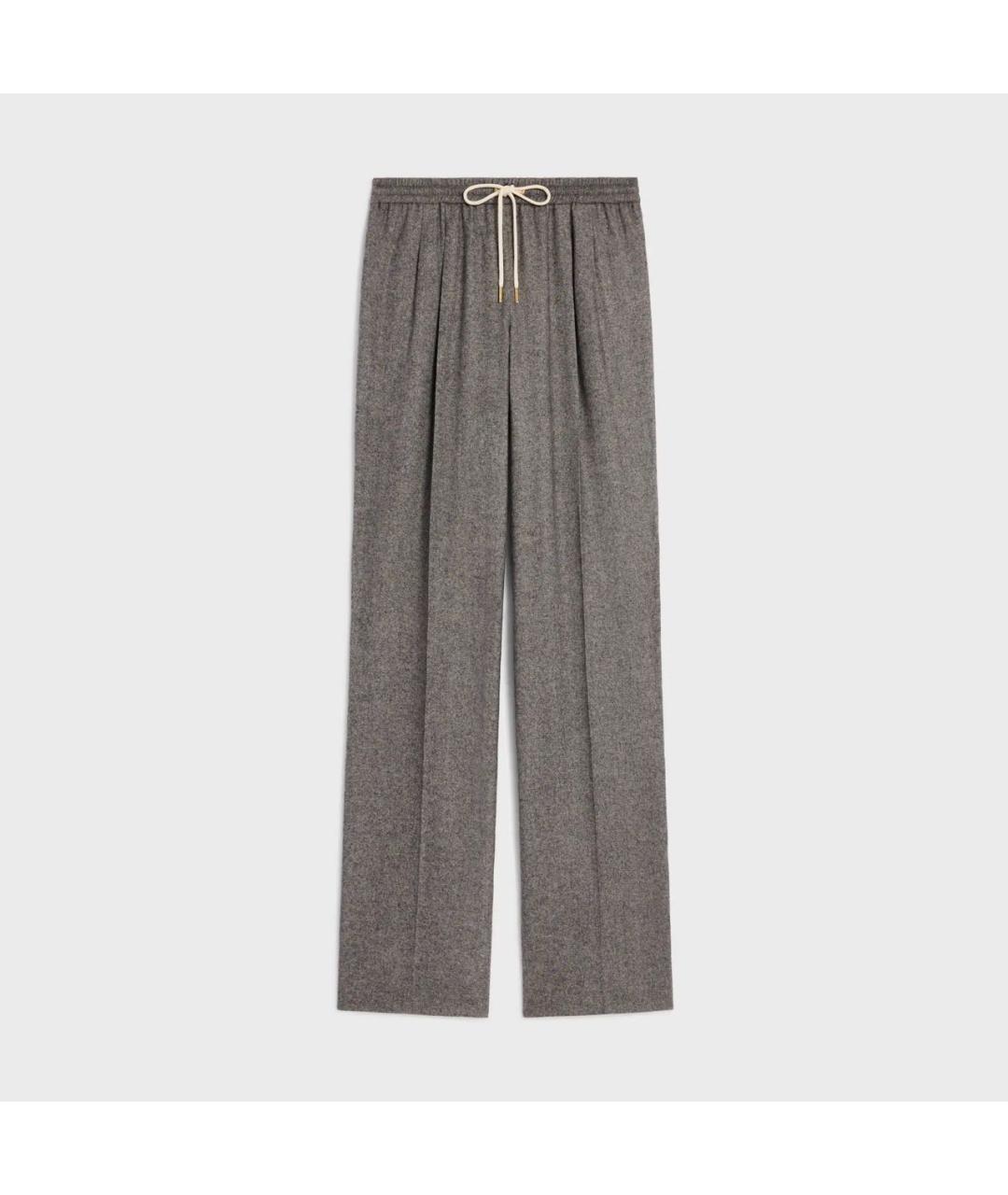 CELINE Серые кашемировые прямые брюки, фото 4