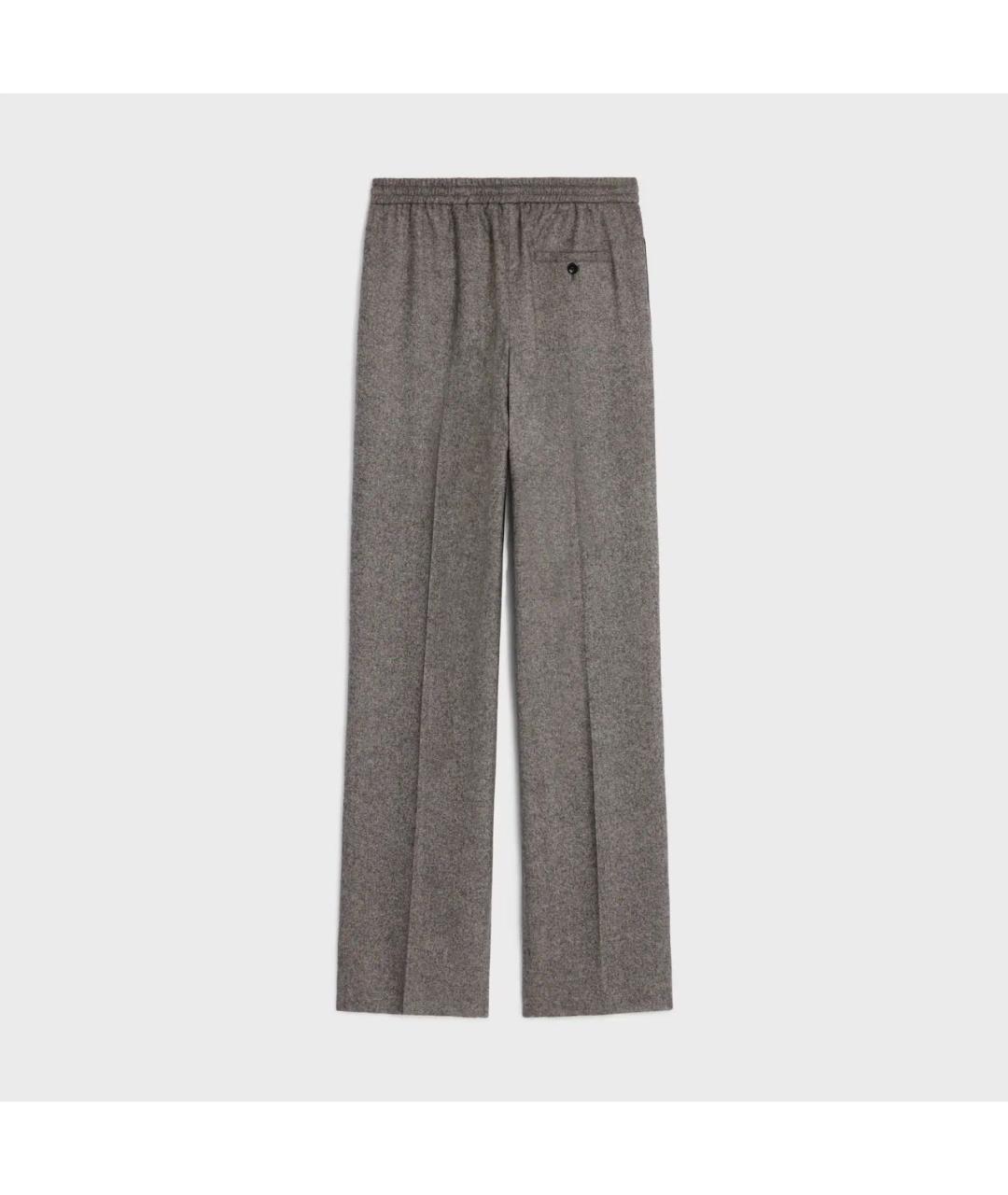 CELINE Серые кашемировые прямые брюки, фото 2