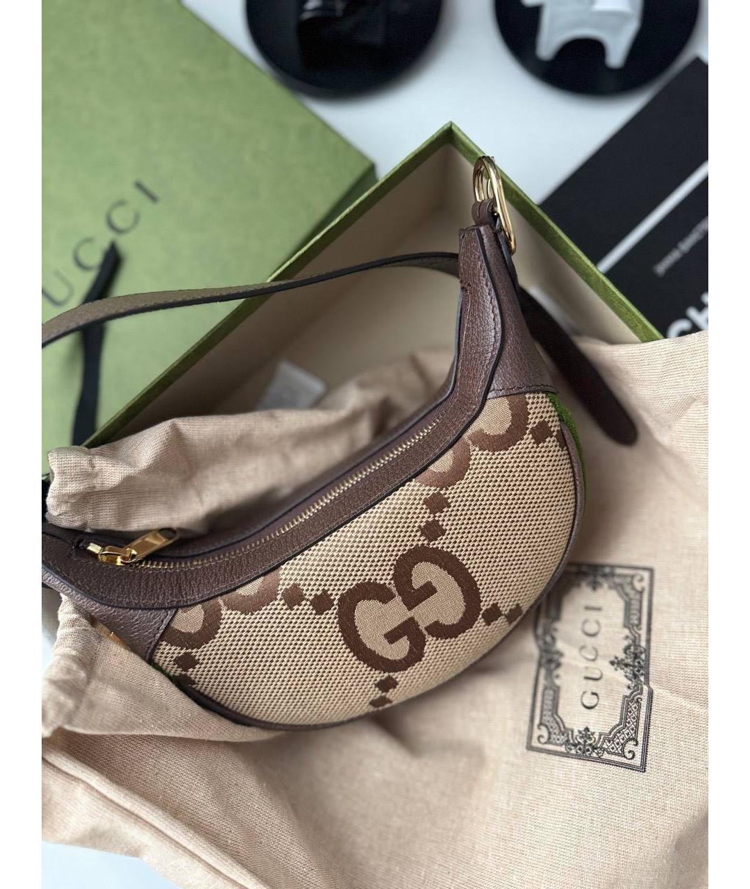 GUCCI Коричневая кожаная сумка с короткими ручками, фото 6