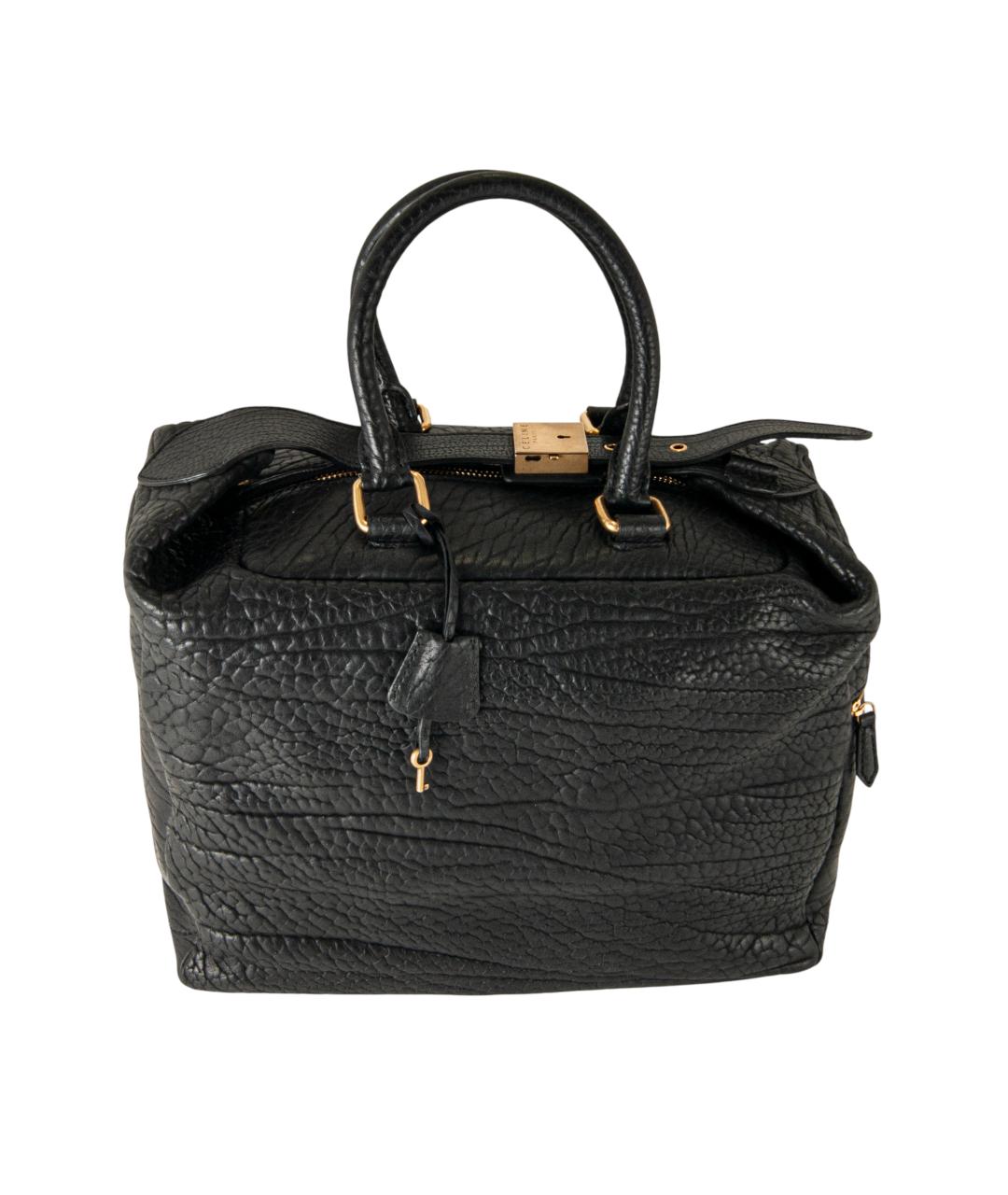 CELINE Черная кожаная сумка с короткими ручками, фото 8