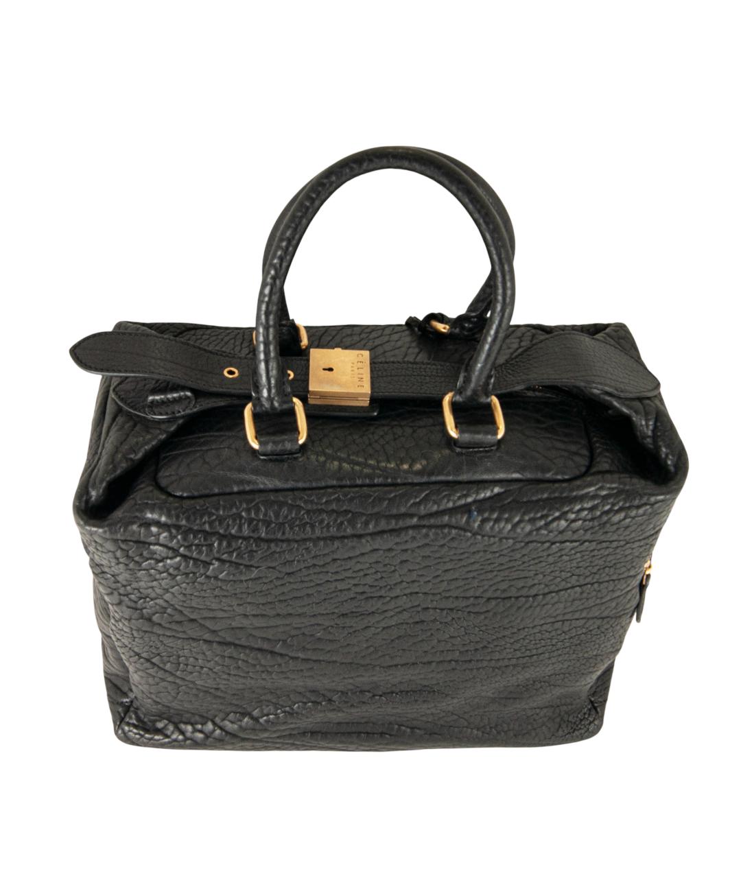 CELINE Черная кожаная сумка с короткими ручками, фото 3