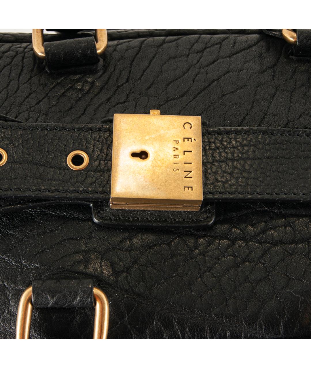 CELINE Черная кожаная сумка с короткими ручками, фото 4