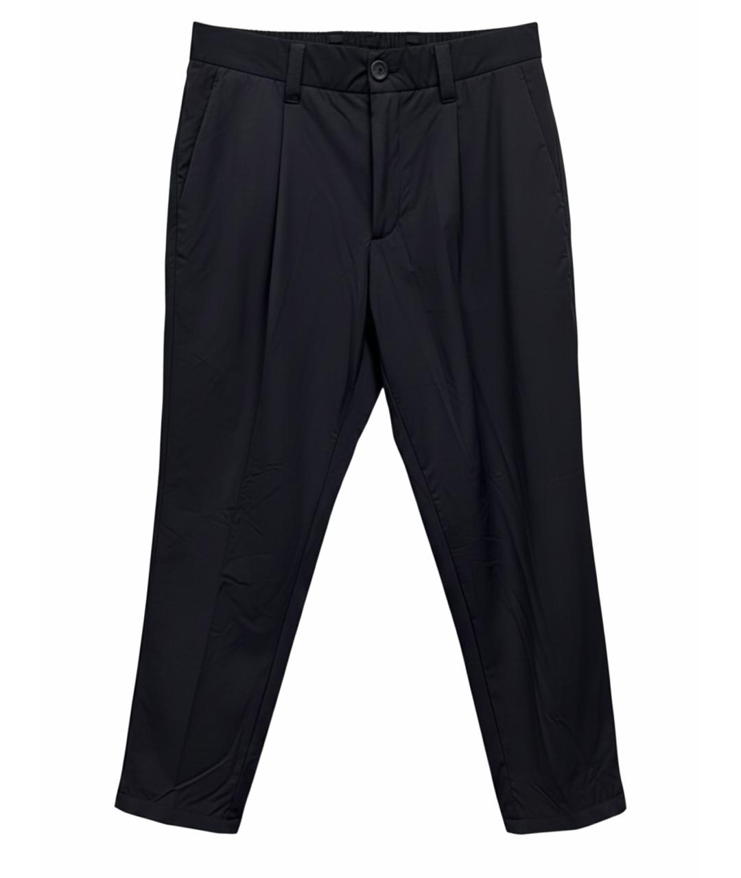 HERNO Черные шерстяные повседневные брюки, фото 1