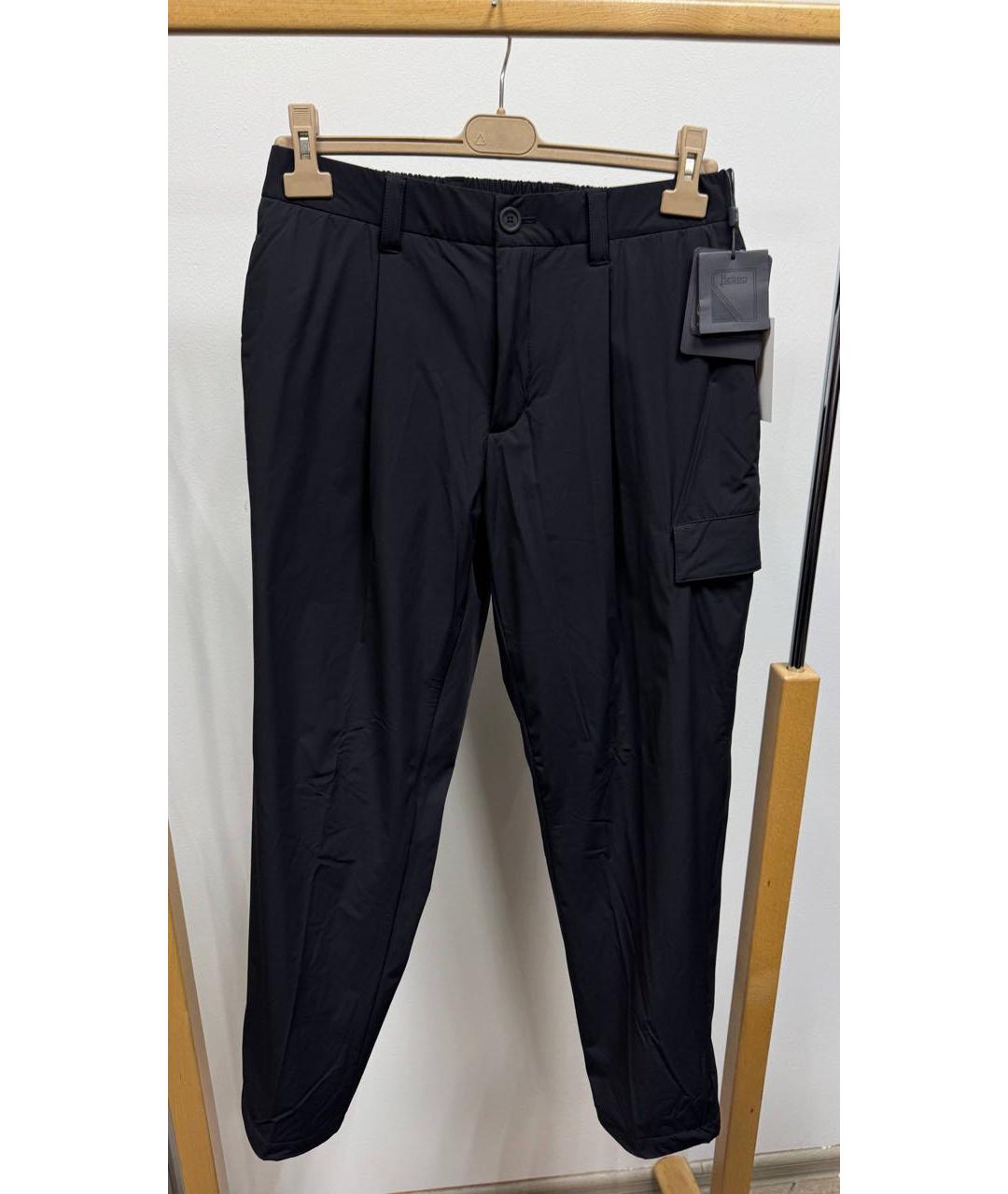 HERNO Черные шерстяные повседневные брюки, фото 4