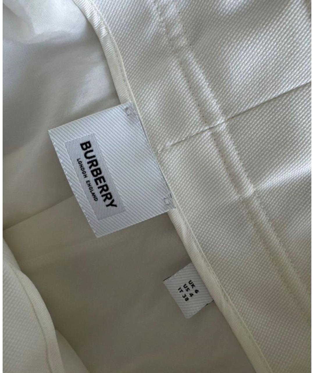 BURBERRY Белые шерстяные прямые брюки, фото 3