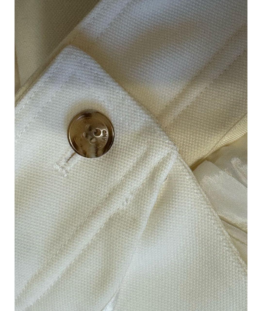 BURBERRY Белые шерстяные прямые брюки, фото 7