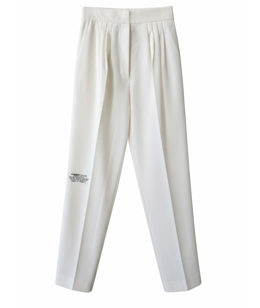 BURBERRY Белые шерстяные прямые брюки, фото 1