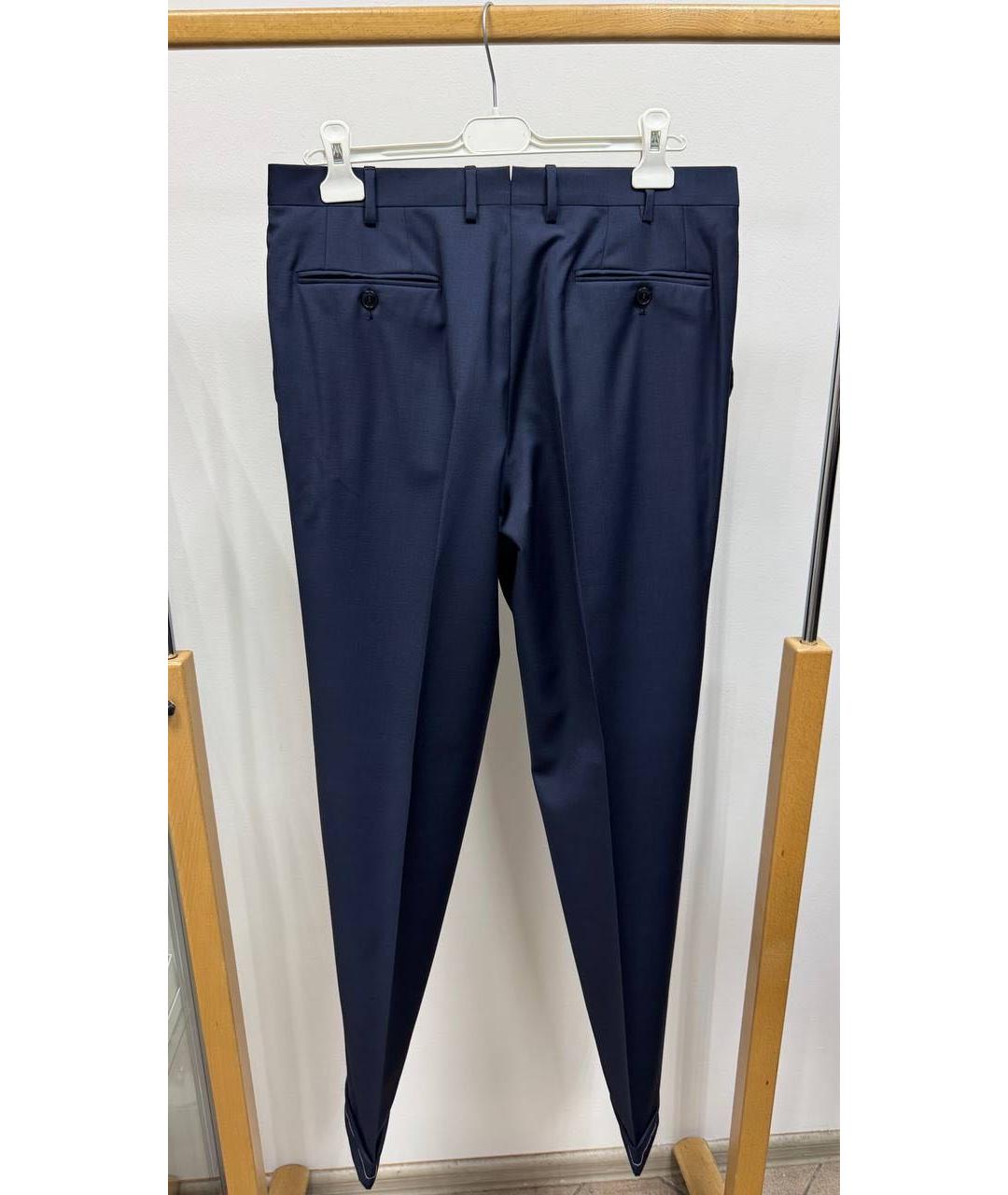 BRIONI Темно-синие шерстяные классические брюки, фото 3