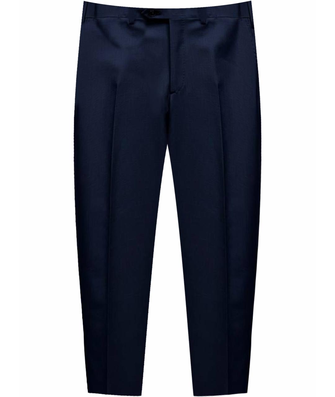 BRIONI Темно-синие шерстяные классические брюки, фото 1