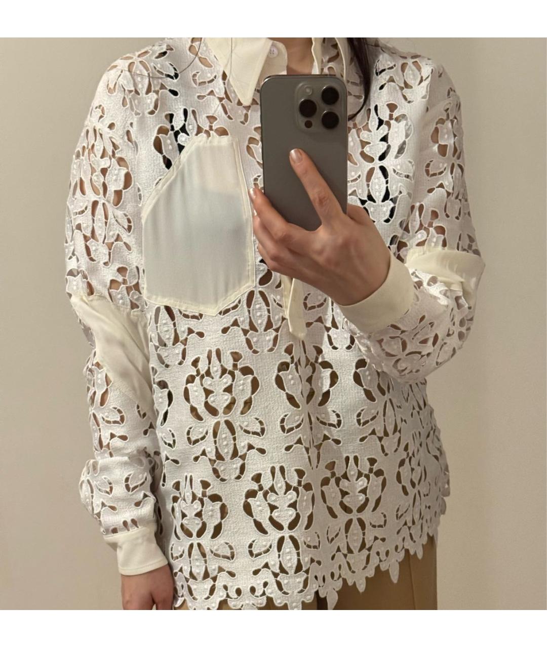 NO. 21 Белая кружевная блузы, фото 7