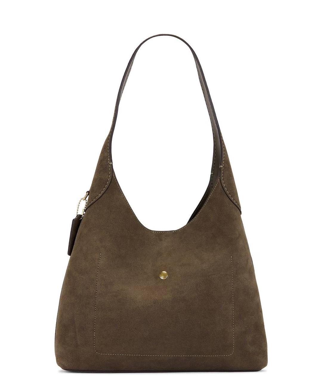 COACH Хаки кожаная сумка через плечо, фото 3