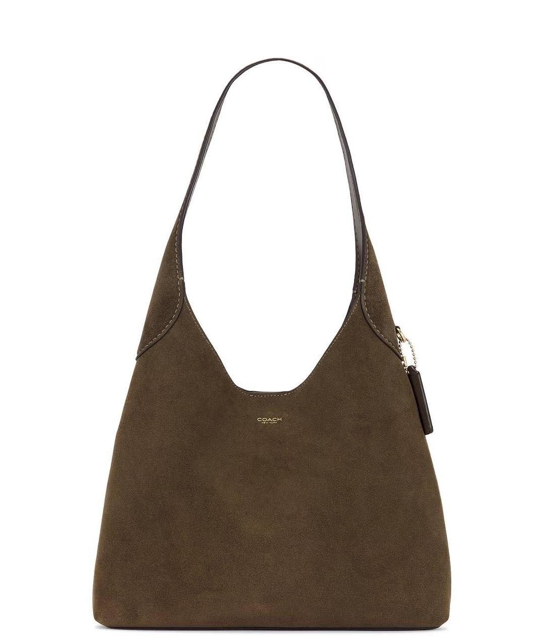 COACH Хаки кожаная сумка через плечо, фото 8